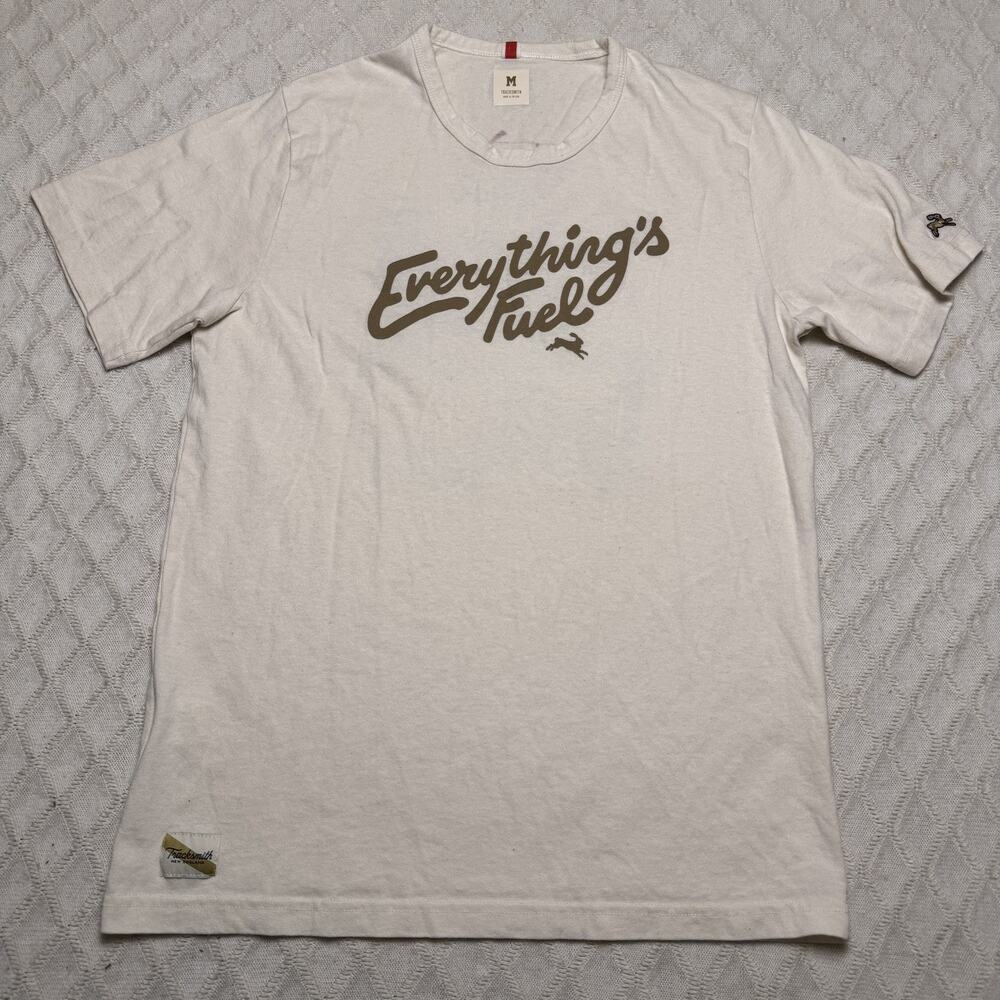 Tracksmith Donuts tee Men's Running T-Shirt Medium Ivory Everything fuel